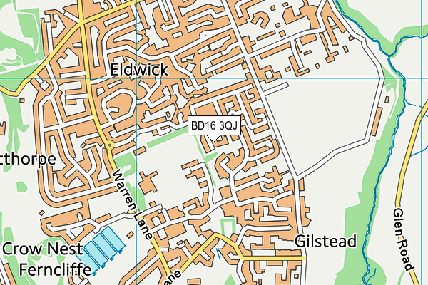 BD16 3QJ map - OS VectorMap District (Ordnance Survey)