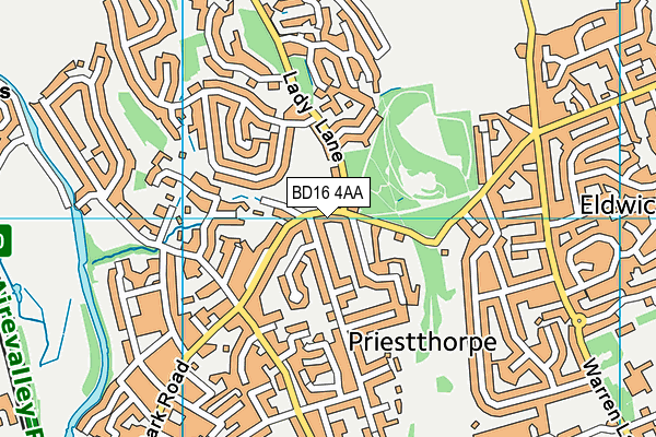 BD16 4AA map - OS VectorMap District (Ordnance Survey)