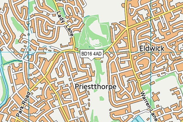 BD16 4AD map - OS VectorMap District (Ordnance Survey)