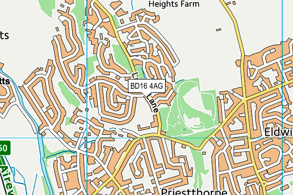 BD16 4AG map - OS VectorMap District (Ordnance Survey)