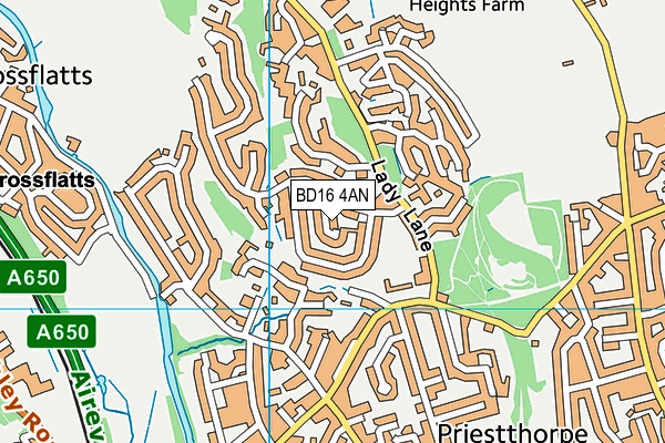 BD16 4AN map - OS VectorMap District (Ordnance Survey)