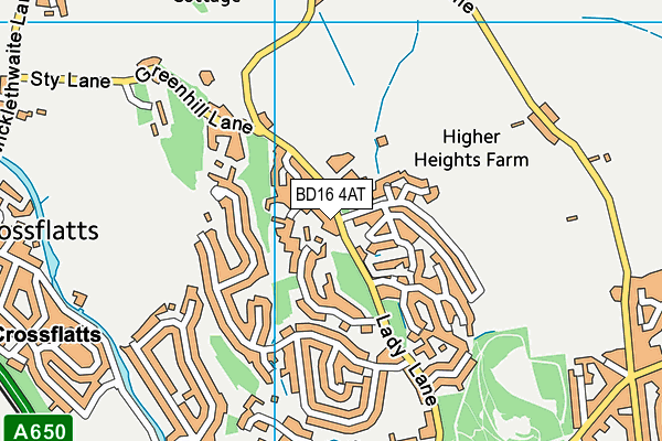 BD16 4AT map - OS VectorMap District (Ordnance Survey)