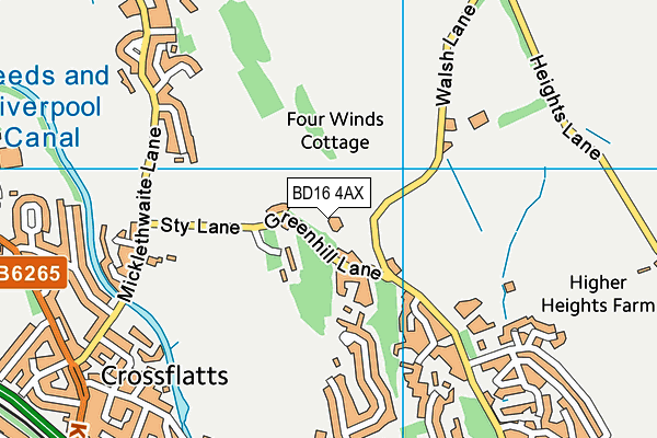 BD16 4AX map - OS VectorMap District (Ordnance Survey)