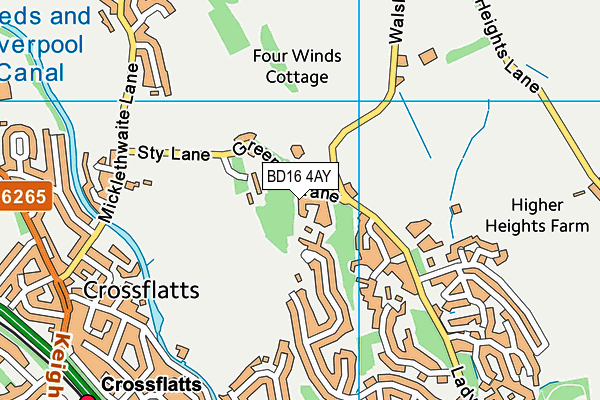 BD16 4AY map - OS VectorMap District (Ordnance Survey)