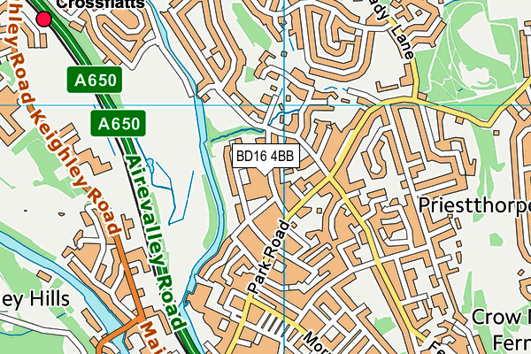 BD16 4BB map - OS VectorMap District (Ordnance Survey)