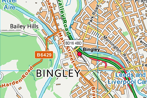 BD16 4BD map - OS VectorMap District (Ordnance Survey)