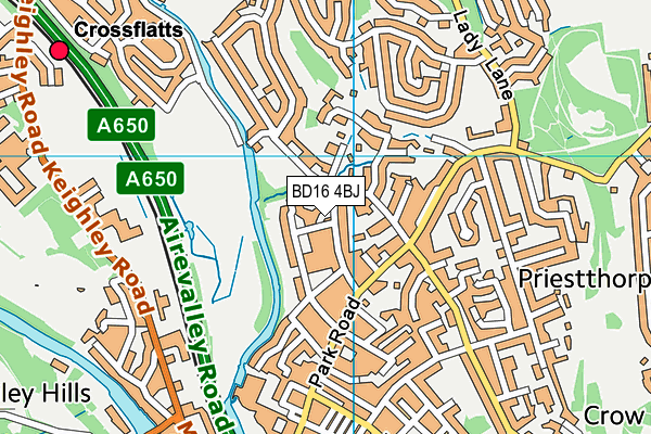 BD16 4BJ map - OS VectorMap District (Ordnance Survey)