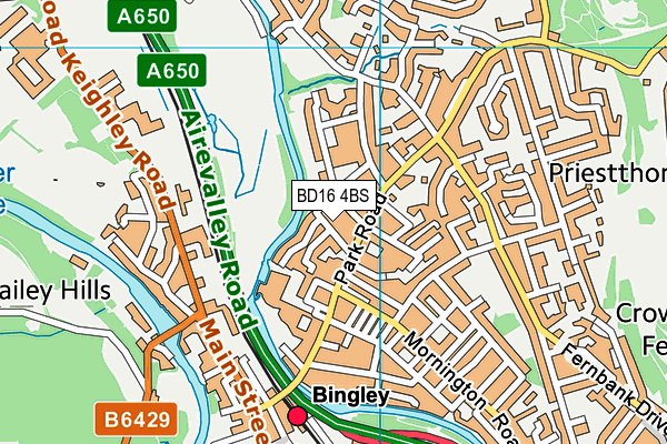 BD16 4BS map - OS VectorMap District (Ordnance Survey)