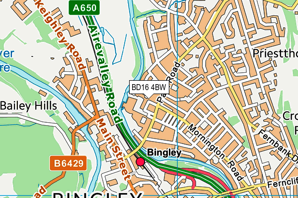 BD16 4BW map - OS VectorMap District (Ordnance Survey)