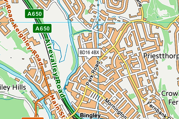 BD16 4BX map - OS VectorMap District (Ordnance Survey)