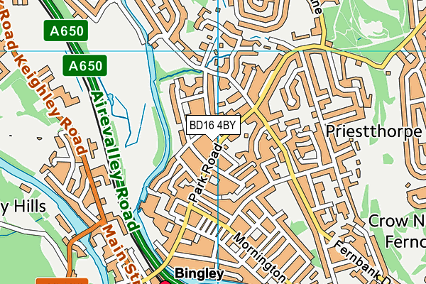 BD16 4BY map - OS VectorMap District (Ordnance Survey)