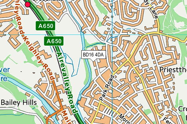 BD16 4DA map - OS VectorMap District (Ordnance Survey)