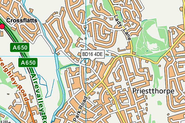 BD16 4DE map - OS VectorMap District (Ordnance Survey)