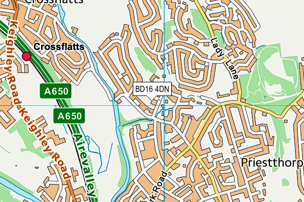 BD16 4DN map - OS VectorMap District (Ordnance Survey)