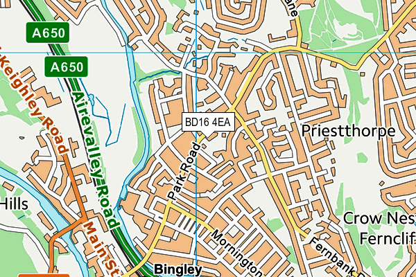 BD16 4EA map - OS VectorMap District (Ordnance Survey)