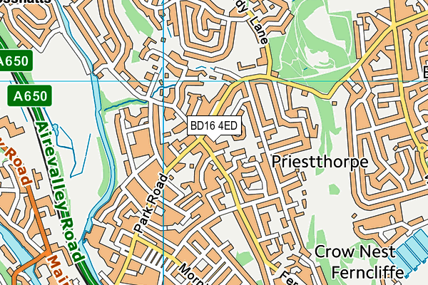 BD16 4ED map - OS VectorMap District (Ordnance Survey)