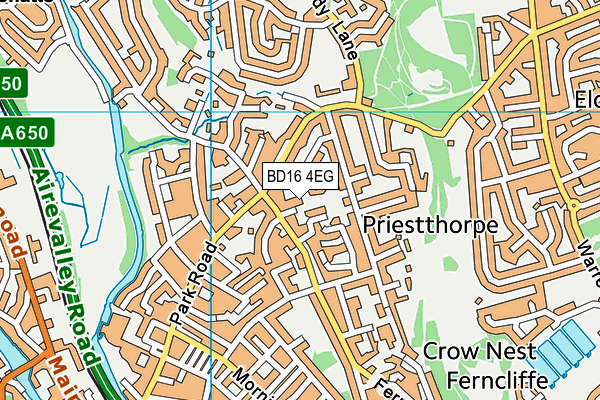 BD16 4EG map - OS VectorMap District (Ordnance Survey)