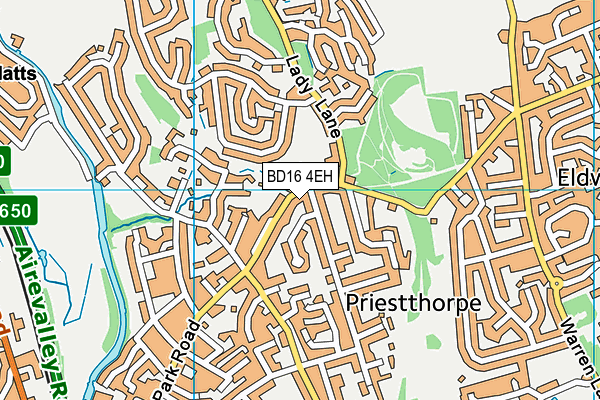 BD16 4EH map - OS VectorMap District (Ordnance Survey)