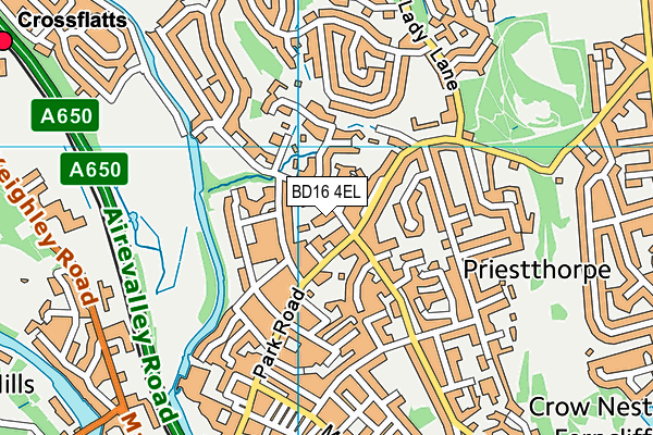 BD16 4EL map - OS VectorMap District (Ordnance Survey)
