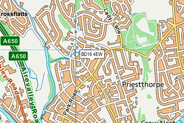 BD16 4EW map - OS VectorMap District (Ordnance Survey)