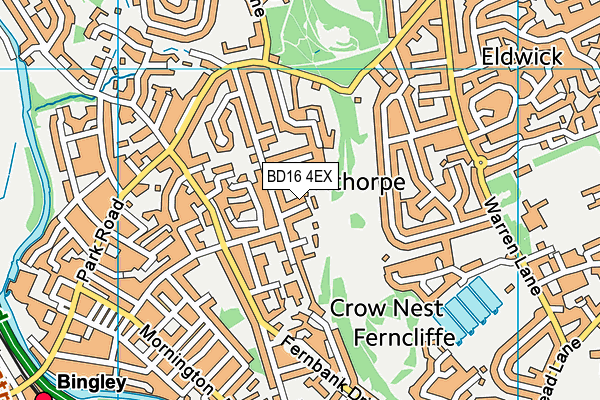 BD16 4EX map - OS VectorMap District (Ordnance Survey)