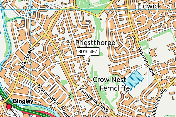 BD16 4EZ map - OS VectorMap District (Ordnance Survey)