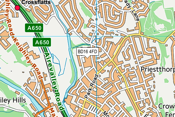 BD16 4FD map - OS VectorMap District (Ordnance Survey)