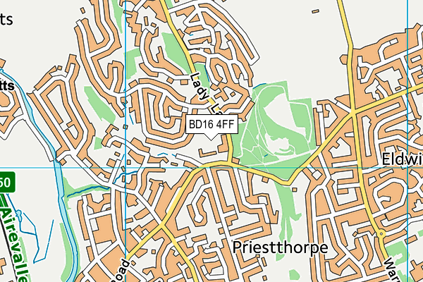 BD16 4FF map - OS VectorMap District (Ordnance Survey)