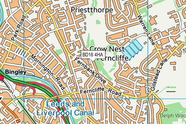 BD16 4HA map - OS VectorMap District (Ordnance Survey)