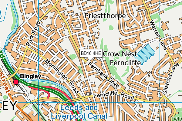 BD16 4HE map - OS VectorMap District (Ordnance Survey)