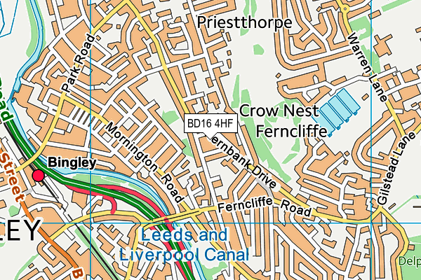 BD16 4HF map - OS VectorMap District (Ordnance Survey)