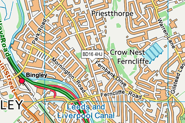 BD16 4HJ map - OS VectorMap District (Ordnance Survey)