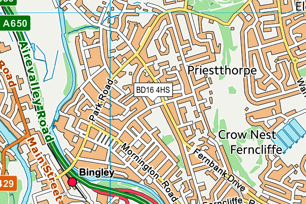 BD16 4HS map - OS VectorMap District (Ordnance Survey)