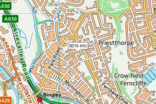 BD16 4HU map - OS VectorMap District (Ordnance Survey)