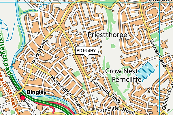 BD16 4HY map - OS VectorMap District (Ordnance Survey)