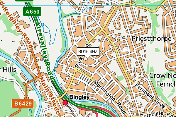 BD16 4HZ map - OS VectorMap District (Ordnance Survey)