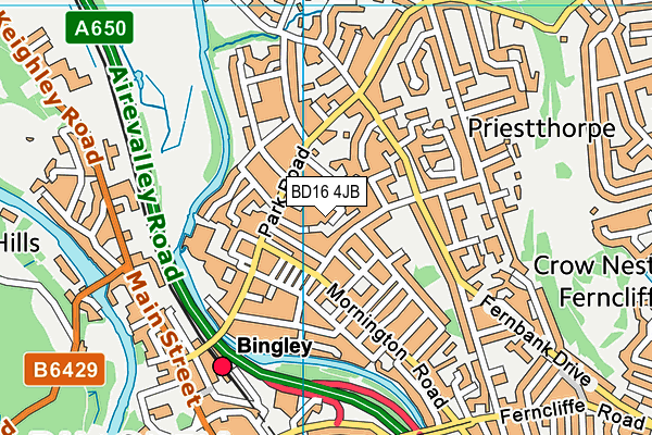 BD16 4JB map - OS VectorMap District (Ordnance Survey)