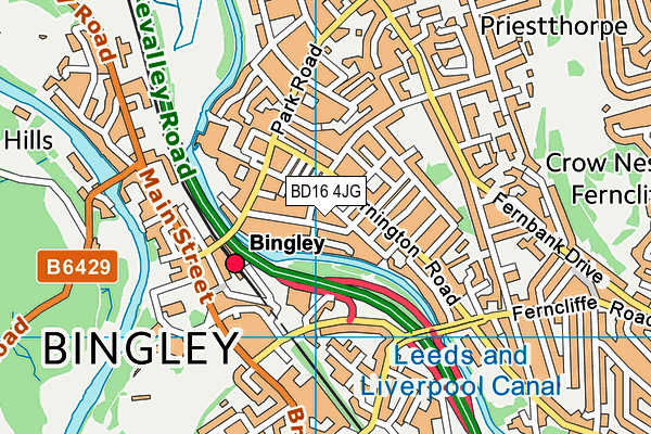 BD16 4JG map - OS VectorMap District (Ordnance Survey)