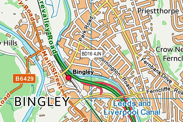 BD16 4JN map - OS VectorMap District (Ordnance Survey)