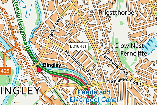 BD16 4JT map - OS VectorMap District (Ordnance Survey)