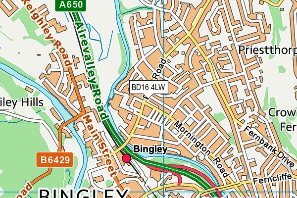 BD16 4LW map - OS VectorMap District (Ordnance Survey)