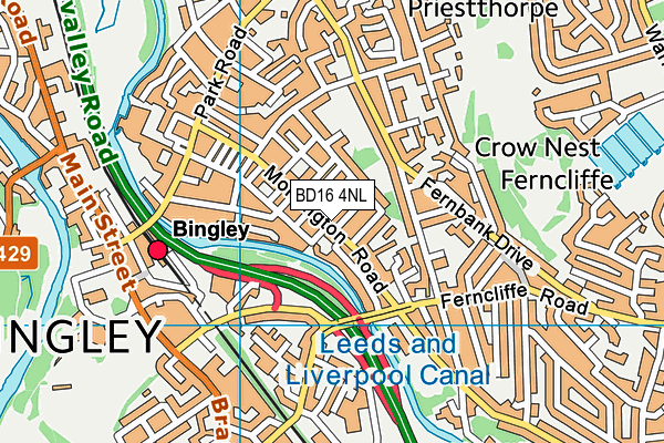 BD16 4NL map - OS VectorMap District (Ordnance Survey)