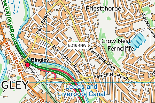 BD16 4NW map - OS VectorMap District (Ordnance Survey)