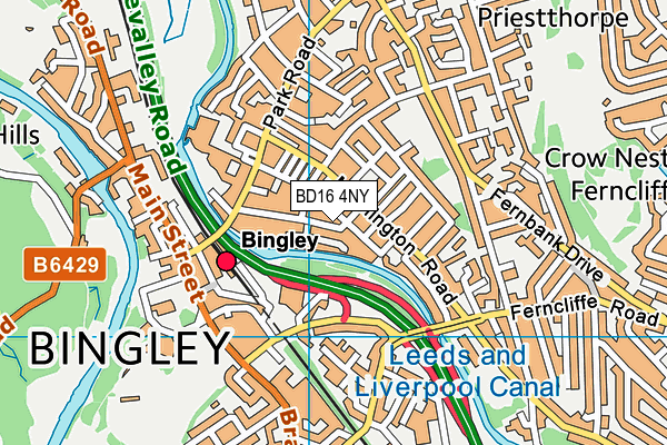 BD16 4NY map - OS VectorMap District (Ordnance Survey)