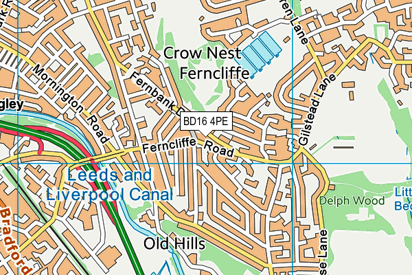 BD16 4PE map - OS VectorMap District (Ordnance Survey)