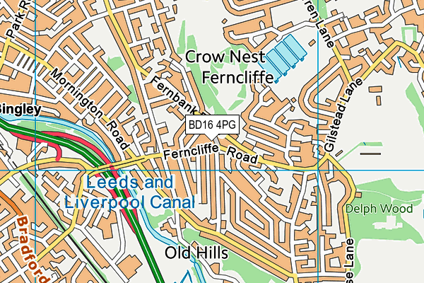 BD16 4PG map - OS VectorMap District (Ordnance Survey)