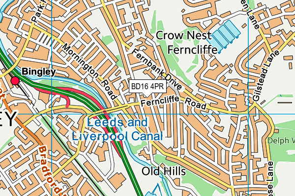 BD16 4PR map - OS VectorMap District (Ordnance Survey)