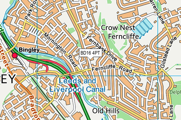 BD16 4PT map - OS VectorMap District (Ordnance Survey)