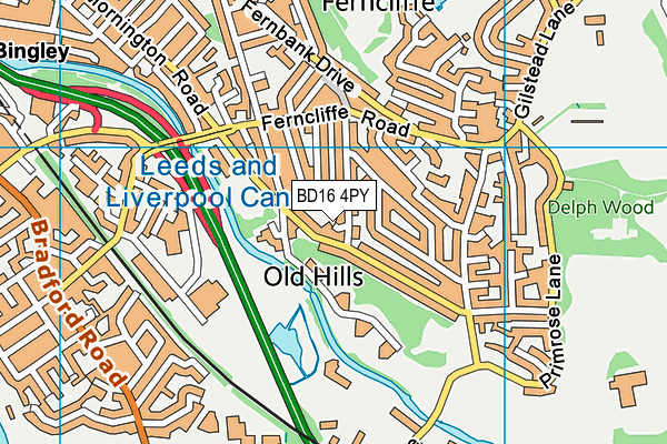 BD16 4PY map - OS VectorMap District (Ordnance Survey)