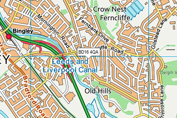 BD16 4QA map - OS VectorMap District (Ordnance Survey)